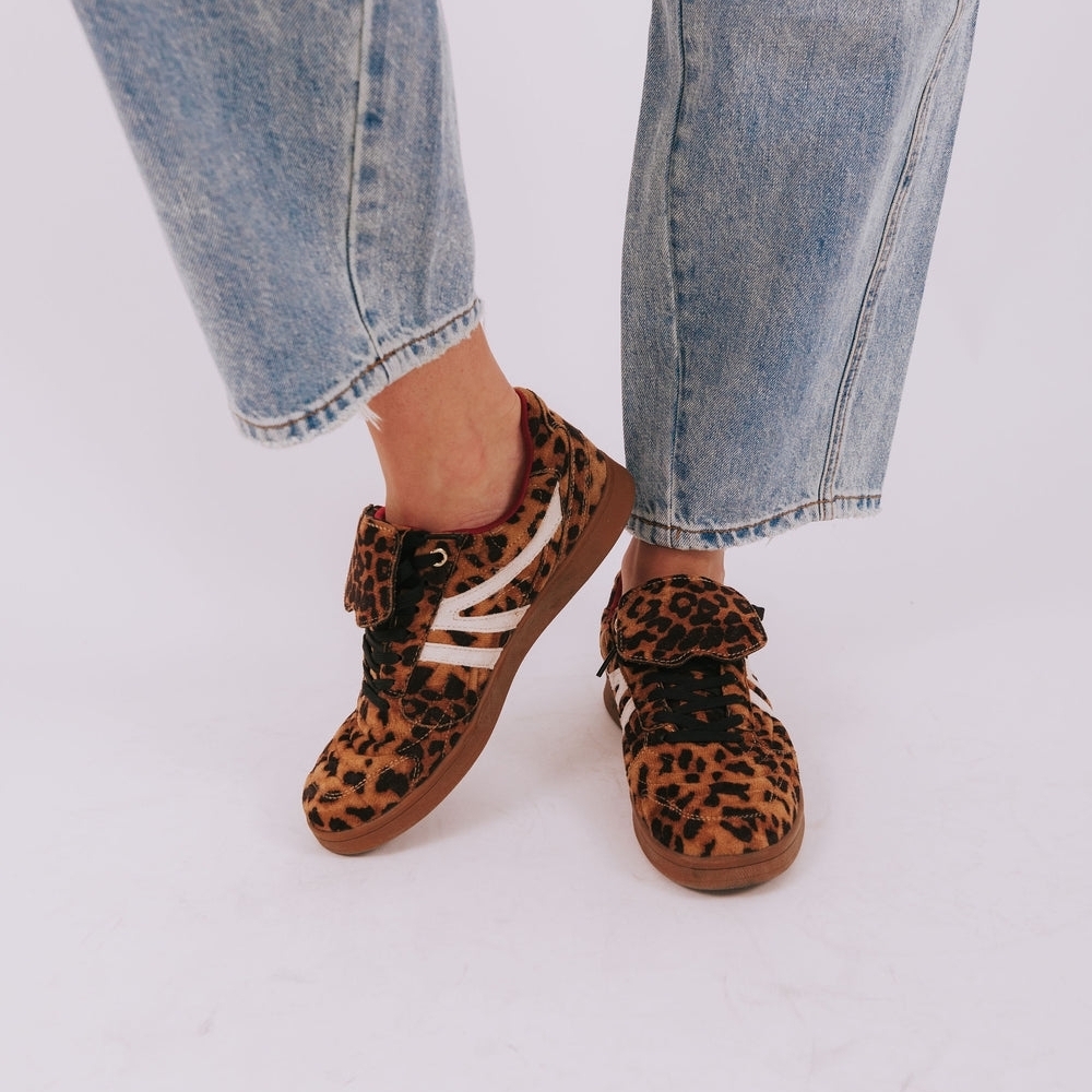 Steve Madden Leopard/Burgundy Madrid Printed Women's Sneakers - Size 8M